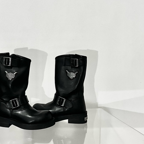 Vintage Y2K Harley Davidson chunky platform Mega Conductor motorcycle boots - Picture 3 of 4